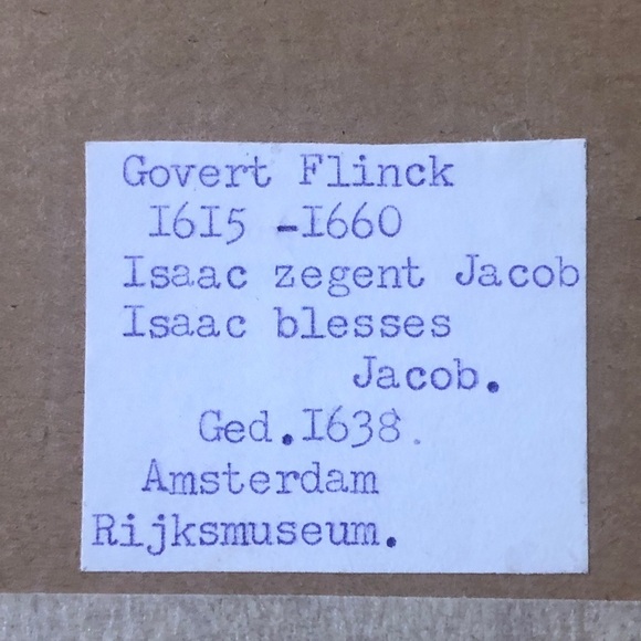 Vintage Picture: “Isaac Blesses Jacob”. 1600’s - Picture 3 of 5